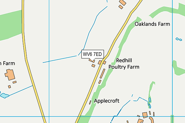 WV6 7ED map - OS VectorMap District (Ordnance Survey)