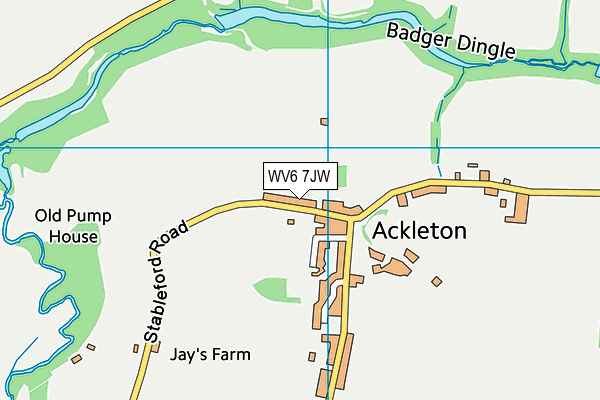 WV6 7JW map - OS VectorMap District (Ordnance Survey)