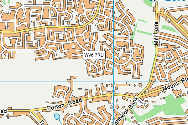 WV6 7RU map - OS VectorMap District (Ordnance Survey)