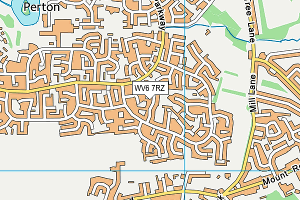 WV6 7RZ map - OS VectorMap District (Ordnance Survey)