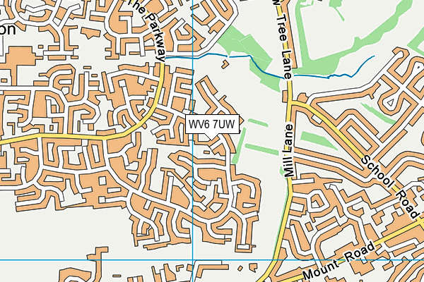 WV6 7UW map - OS VectorMap District (Ordnance Survey)