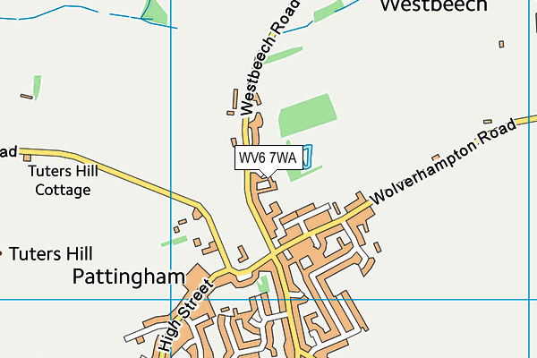 WV6 7WA map - OS VectorMap District (Ordnance Survey)