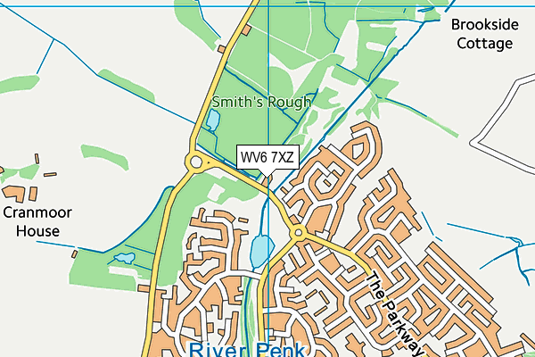 WV6 7XZ map - OS VectorMap District (Ordnance Survey)