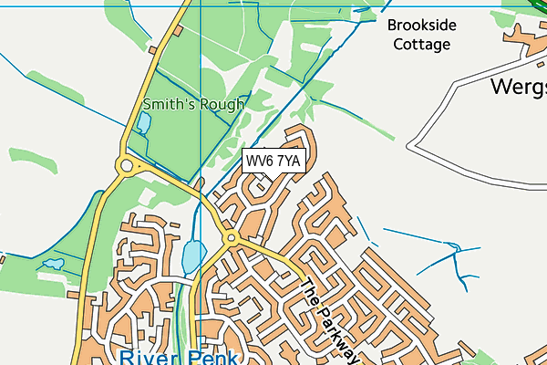 WV6 7YA map - OS VectorMap District (Ordnance Survey)