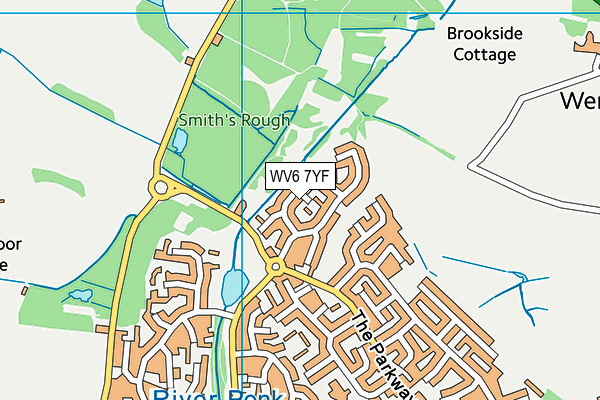 WV6 7YF map - OS VectorMap District (Ordnance Survey)