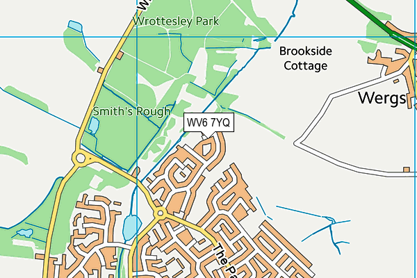 WV6 7YQ map - OS VectorMap District (Ordnance Survey)