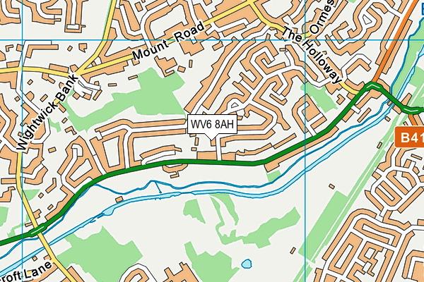 WV6 8AH map - OS VectorMap District (Ordnance Survey)
