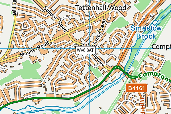 WV6 8AT map - OS VectorMap District (Ordnance Survey)