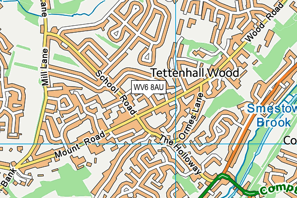 WV6 8AU map - OS VectorMap District (Ordnance Survey)