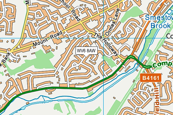 WV6 8AW map - OS VectorMap District (Ordnance Survey)