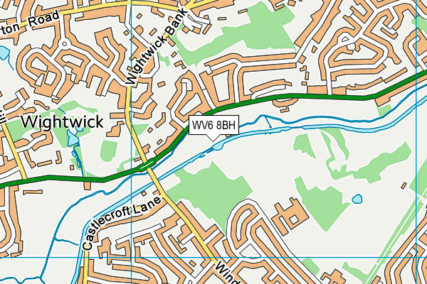 WV6 8BH map - OS VectorMap District (Ordnance Survey)