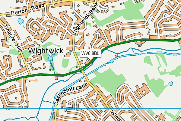 WV6 8BL map - OS VectorMap District (Ordnance Survey)
