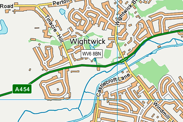 WV6 8BN map - OS VectorMap District (Ordnance Survey)