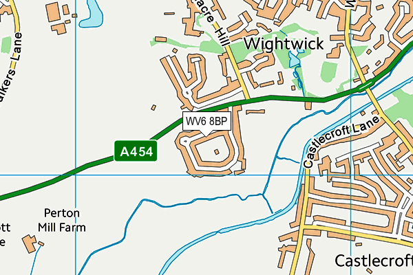 WV6 8BP map - OS VectorMap District (Ordnance Survey)