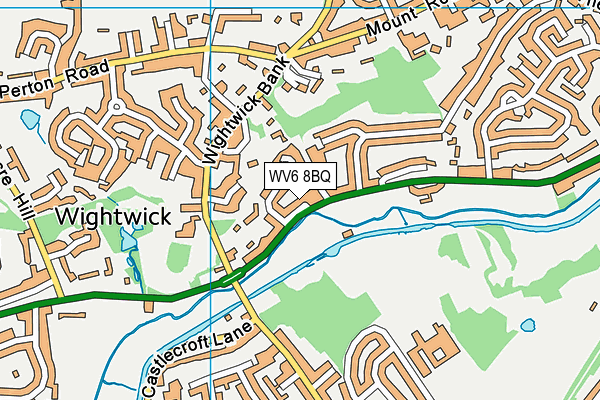 WV6 8BQ map - OS VectorMap District (Ordnance Survey)