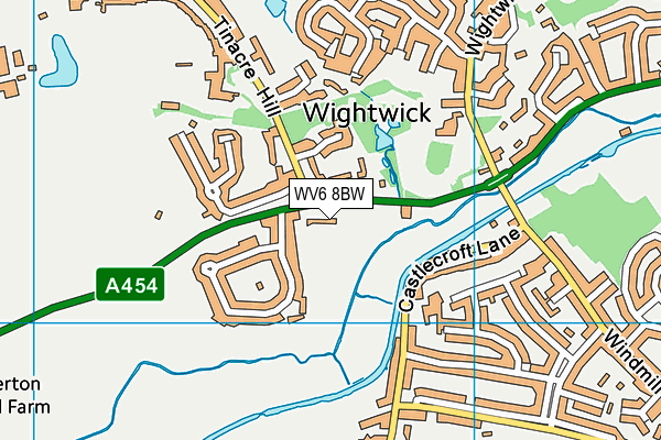 WV6 8BW map - OS VectorMap District (Ordnance Survey)