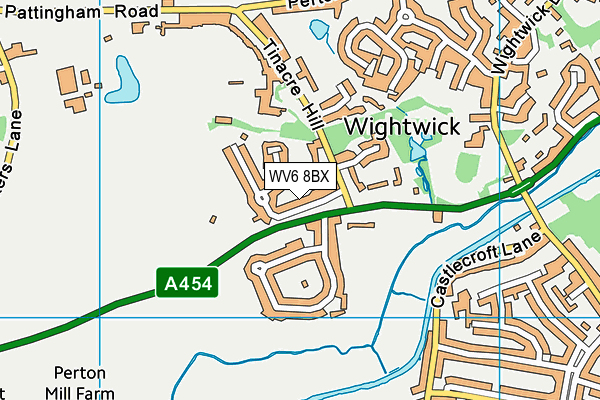 WV6 8BX map - OS VectorMap District (Ordnance Survey)