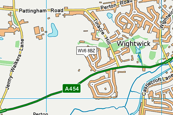 WV6 8BZ map - OS VectorMap District (Ordnance Survey)