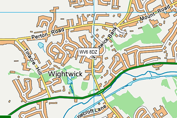 WV6 8DZ map - OS VectorMap District (Ordnance Survey)