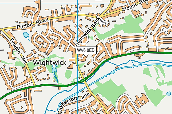 WV6 8ED map - OS VectorMap District (Ordnance Survey)