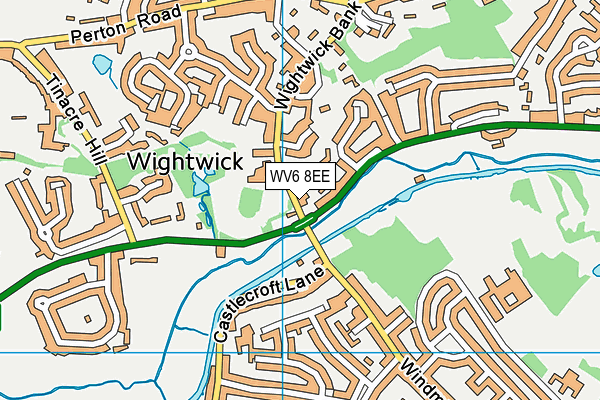 WV6 8EE map - OS VectorMap District (Ordnance Survey)