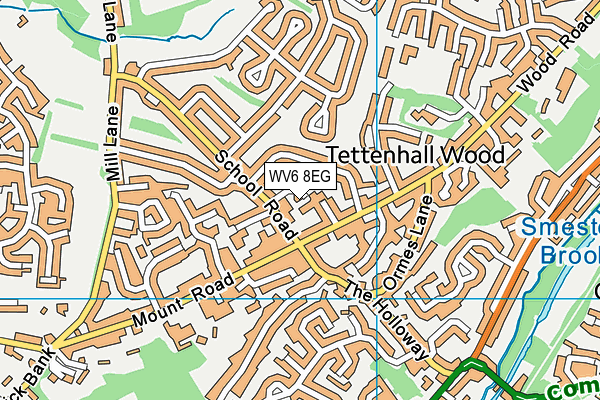 WV6 8EG map - OS VectorMap District (Ordnance Survey)