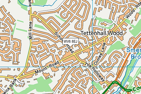 WV6 8EJ map - OS VectorMap District (Ordnance Survey)