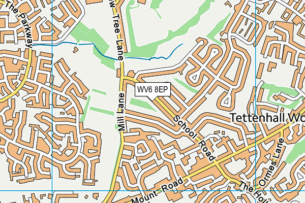 WV6 8EP map - OS VectorMap District (Ordnance Survey)