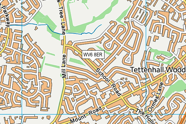 WV6 8ER map - OS VectorMap District (Ordnance Survey)