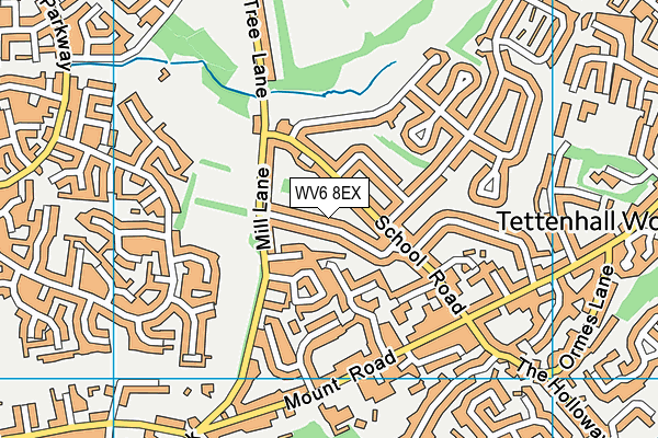 WV6 8EX map - OS VectorMap District (Ordnance Survey)