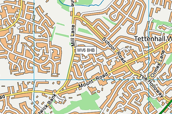 WV6 8HB map - OS VectorMap District (Ordnance Survey)