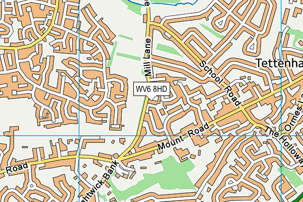 WV6 8HD map - OS VectorMap District (Ordnance Survey)