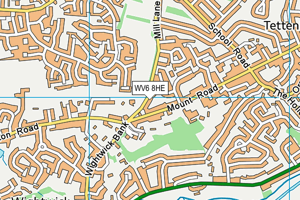 WV6 8HE map - OS VectorMap District (Ordnance Survey)
