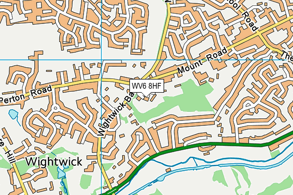 WV6 8HF map - OS VectorMap District (Ordnance Survey)