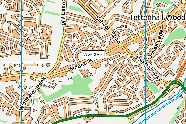 WV6 8HP map - OS VectorMap District (Ordnance Survey)