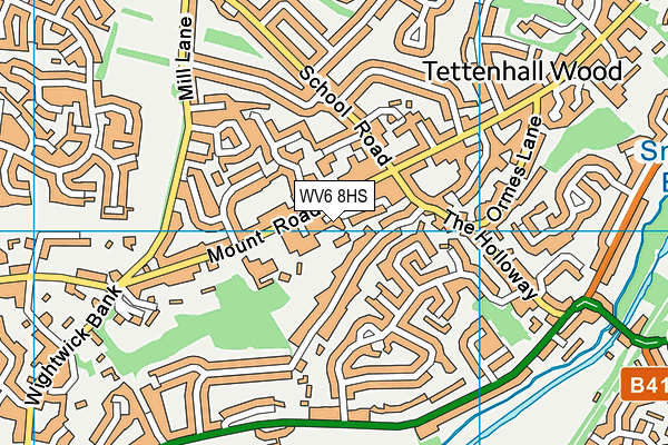 WV6 8HS map - OS VectorMap District (Ordnance Survey)