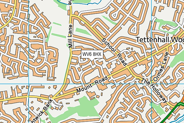 WV6 8HX map - OS VectorMap District (Ordnance Survey)