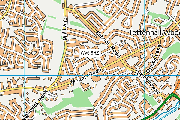 WV6 8HZ map - OS VectorMap District (Ordnance Survey)