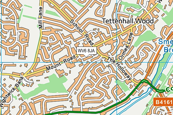WV6 8JA map - OS VectorMap District (Ordnance Survey)