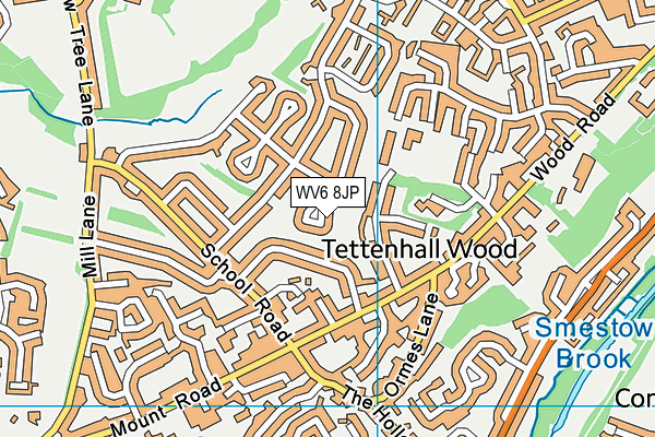 WV6 8JP map - OS VectorMap District (Ordnance Survey)