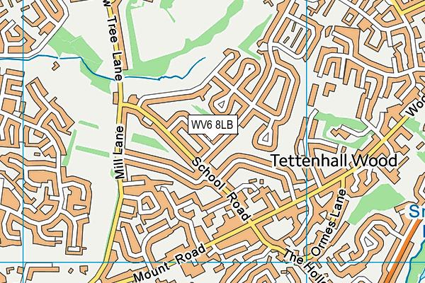 WV6 8LB map - OS VectorMap District (Ordnance Survey)