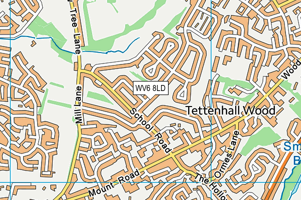 WV6 8LD map - OS VectorMap District (Ordnance Survey)