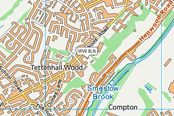 WV6 8LN map - OS VectorMap District (Ordnance Survey)