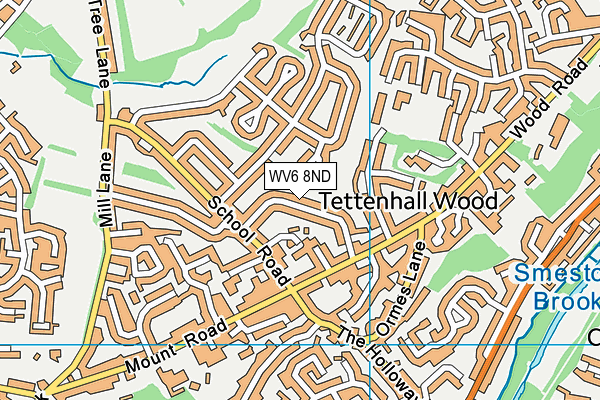 WV6 8ND map - OS VectorMap District (Ordnance Survey)