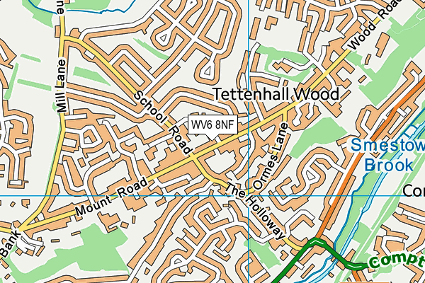 WV6 8NF map - OS VectorMap District (Ordnance Survey)