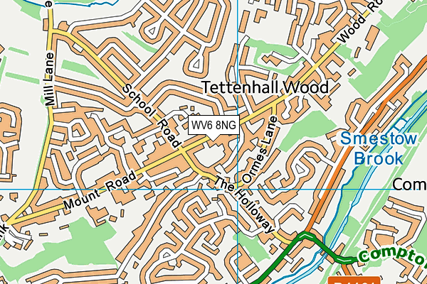 WV6 8NG map - OS VectorMap District (Ordnance Survey)