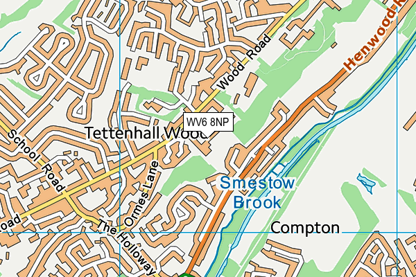 WV6 8NP map - OS VectorMap District (Ordnance Survey)