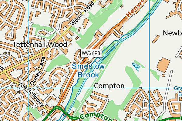 WV6 8PB map - OS VectorMap District (Ordnance Survey)