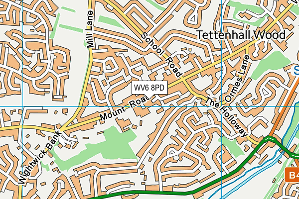 WV6 8PD map - OS VectorMap District (Ordnance Survey)