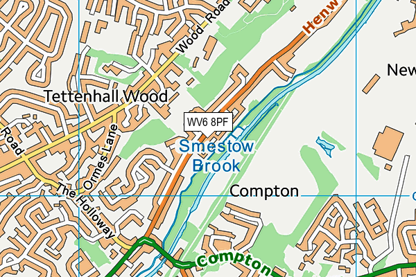 WV6 8PF map - OS VectorMap District (Ordnance Survey)